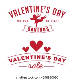 Valentine's sale retro insignia set EPS 10 vector royalty free stock illustration