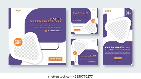 Valentine's Sale Social Media Post for Online Marketing Promotion Banner, Story and Web Internet Ads Flyer