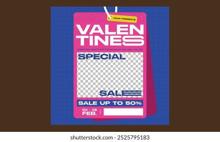 Valentines Sale Socials Media. Design Illustration