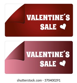 Valentines sale stickers, trendy stickers for sale offer, stock vector.