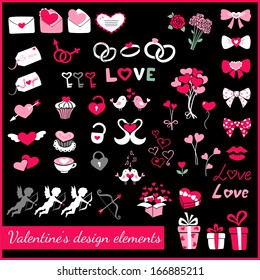 Valentine's seamless elements for your design. Vector illustration