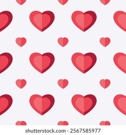 valentines seamless pattern. decorative red hearts. romantic and love background. valentine's day design