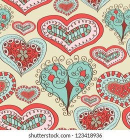 valentine's seamless pattern with hearts