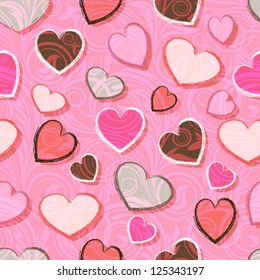 Valentine's seamless pattern with hearts