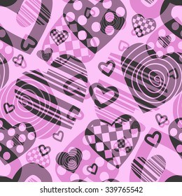 Valentine's seamless pattern with hearts