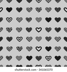 Valentine's seamless pattern with hearts