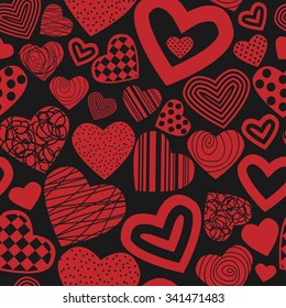 Valentine's seamless pattern with hearts