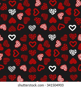 Valentine's seamless pattern with hearts