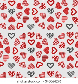 Valentine's seamless pattern with hearts
