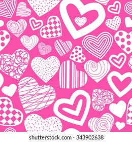 Valentine's seamless pattern with hearts