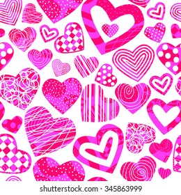 Valentine's seamless pattern with hearts