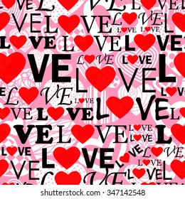 Valentine's seamless pattern with hearts
