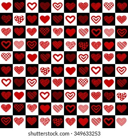 Valentine's seamless pattern with hearts