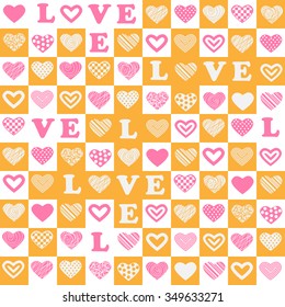 Valentine's seamless pattern with hearts