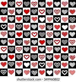 Valentine's seamless pattern with hearts