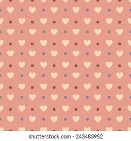 Valentine's seamless pattern, pastel colors. Vector cute illustration for your design