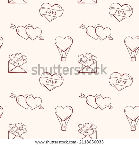 valentines seamless pattern. romantic and love background. valentine's day design. sketchy vector element