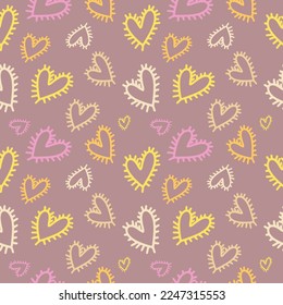 Valentine's seamless pattern vector doodle background digital paper illustration for web and print