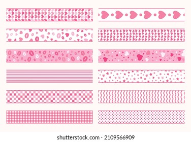 Valentines seamless pink ribbons template