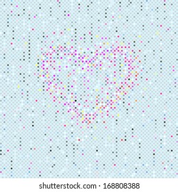 Valentines Seamless Polka Dots pattern with heart