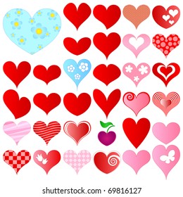 Vector Hearts Set Wedding Valentine Design Stock Vector (Royalty Free ...