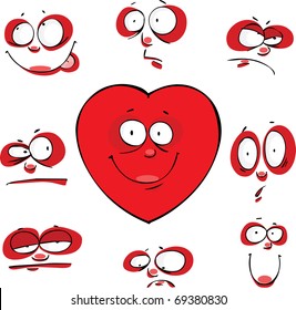 Valentine's set of heart emotions