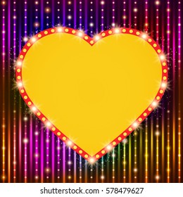  Valentines shining background with heart. Vector illustration