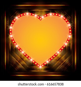 Valentines shining background with heart. Vector illustration