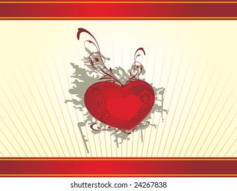 valentines shining heart banner