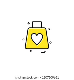 valentine's shopping shopping bag heart icon vector design