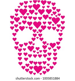 valentines skull with heart, grunge vintage design t shirts