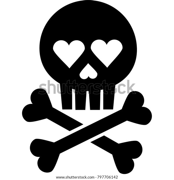 Valentines Skull Heart Grunge Vintage Design Stock Vector (Royalty Free ...