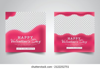 Valentine's Social Media Post banner Squire Flyer Banner Poster Promotional Advertising Design Template