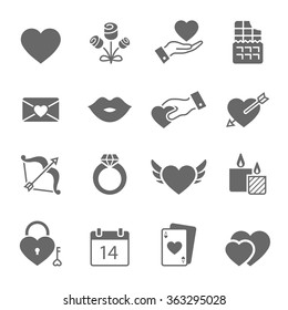Valentines solid icons vector illustration