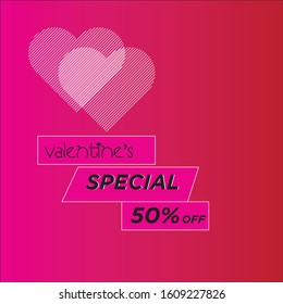 Valentines special offer vector banner