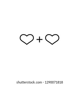 valentines sum of hearts icon. Element of Valentine's Day icon for mobile concept and web apps. Detailed valentines sum of hearts icon can be used for web and mobile