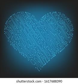 Valentine's technology background illustration. Vector. Eps 10.