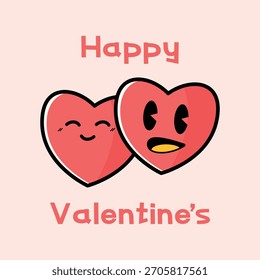 Valentins Schablonendesign mit Liebeselement und modernem Stil. Bearbeitbare Datei 