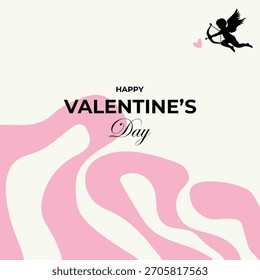 Valentine's tempalte design with love element and modern style. Editable file 