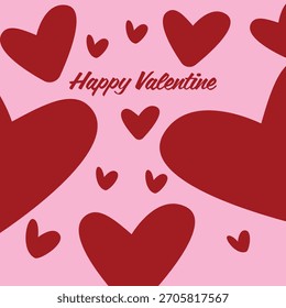 Valentins Schablonendesign mit Liebeselement und modernem Stil. Bearbeitbare Datei 