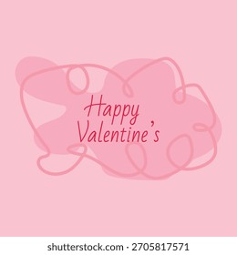 Valentins Schablonendesign mit Liebeselement und modernem Stil. Bearbeitbare Datei 
