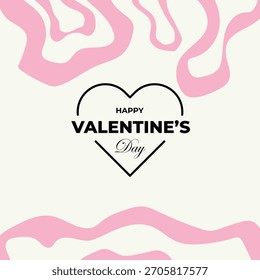 Valentine's tempalte design with love element and modern style. Editable file 