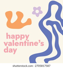 Valentins Schablonendesign mit Liebeselement und modernem Stil. Bearbeitbare Datei 