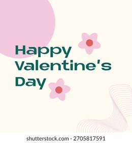 Valentins Schablonendesign mit Liebeselement und modernem Stil. Bearbeitbare Datei 