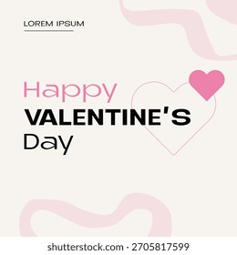 Valentine's tempalte design with love element and modern style. Editable file 