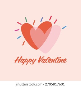 Valentins Schablonendesign mit Liebeselement und modernem Stil. Bearbeitbare Datei 