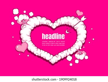 fondo de plantilla de valentine, estilo de arte cómico.