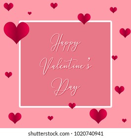 Valentinische Vorlage mit Herzen