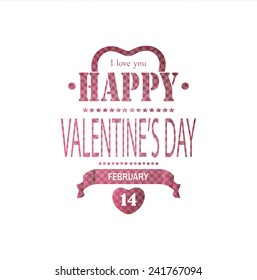Valentine's Title Inscription On A White Background