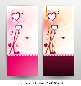 Valentines with the transparent heart and shining elements . EPS 10 